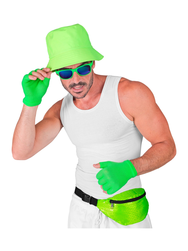 Sac Banane à Sequins Vert Fluo – Accessoire Années 80 pour une Soirée Fluo Inoubliable