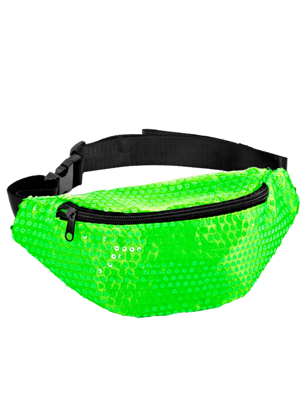 Sac Banane Fluo Années 80 Avec Chaussettes à Poils - Rétro, Grande Taille, Pour Festivals, Déguisements - Homme Femme