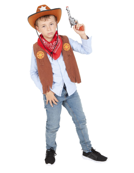 Déguisement de Cowboy enfant avec accessoires, taille 5/8 ans