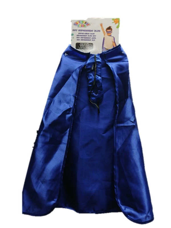 Cape et Masque Super-Héros Bleu pour Enfant - Taille Unique