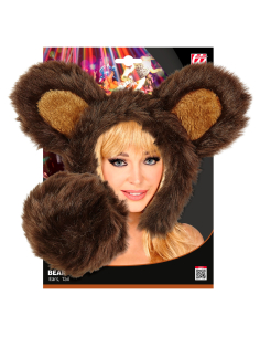 Set d'Ours : Oreilles et Queue en Fausse Fourrure Épaisse Marron - 100% Polyester