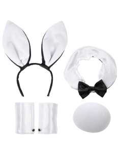 Set Bunny Sexy Lapin Noir et Blanc - Accessoires Coquins 100% Polyester 2