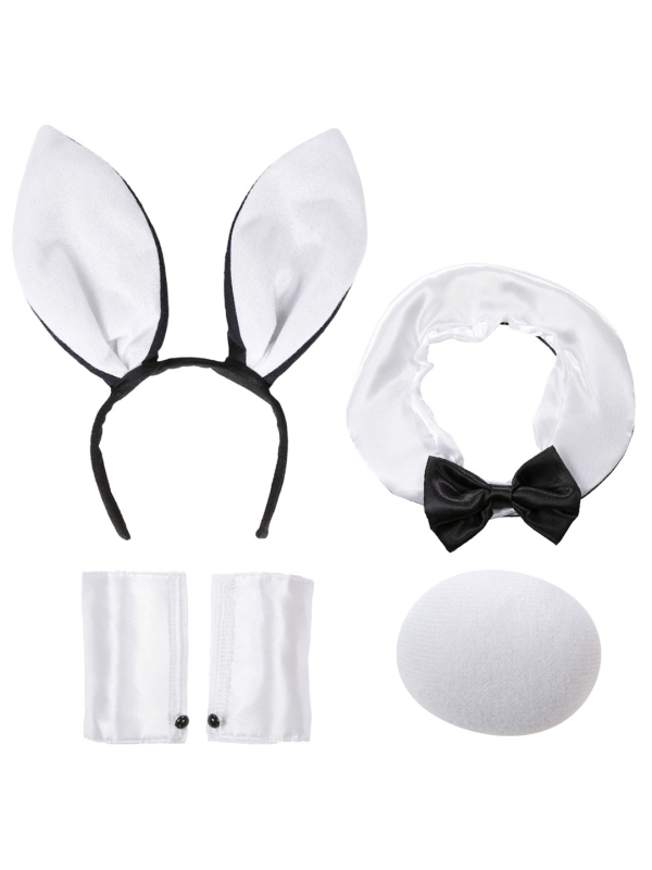 Set Bunny Sexy Lapin Noir et Blanc - Accessoires Coquins 100% Polyester