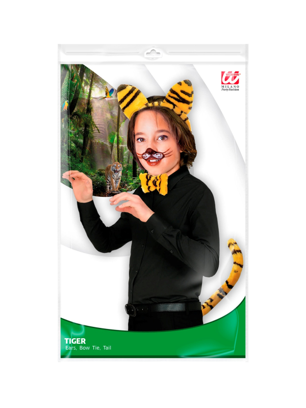Set d'Accessoires de Tigre pour Enfant - Serre-tête, Nœud Papillon et Queue