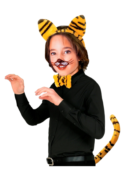 Set d'Accessoires de Tigre pour Enfant - Serre-tête, Nœud Papillon et Queue