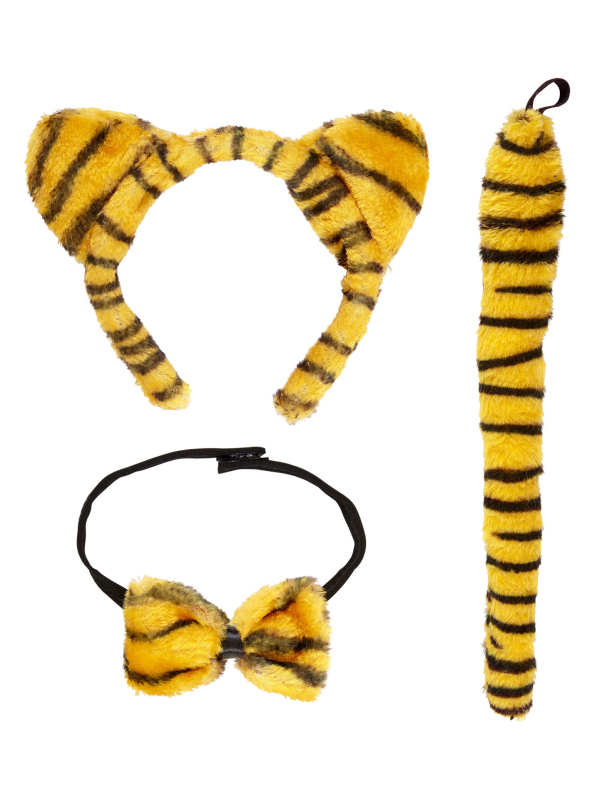 Set d'Accessoires de Tigre pour Enfant - Serre-tête, Nœud Papillon et Queue