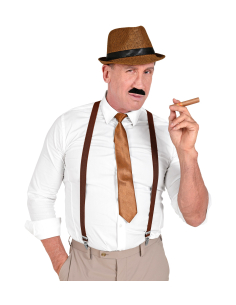 Set d'accessoires vintage années 20 pour adulte : chapeau, moustache, cigare et plus ! 2