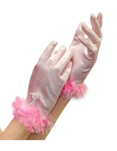 Gants Rose de Princesse pour Enfant - Satin & Marabout