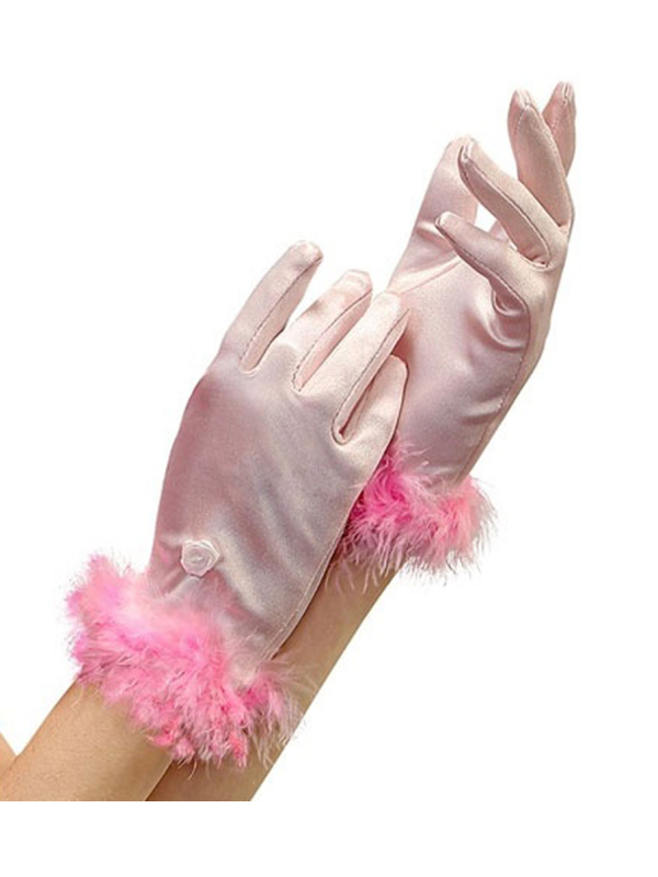 Gants Rose de Princesse pour Enfant - Satin & Marabout