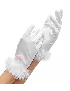 Gants Blancs de Princesse pour Enfant - Satin & Marabout
