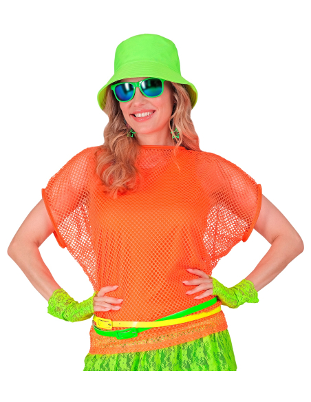 Top Fluo Orange Néon Années 80 pour Femme - Revivez la Mode des Années 80 !