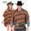 Poncho Mexicain Réversible - Couleurs Ethniques pour Cowboy ou Mexicain