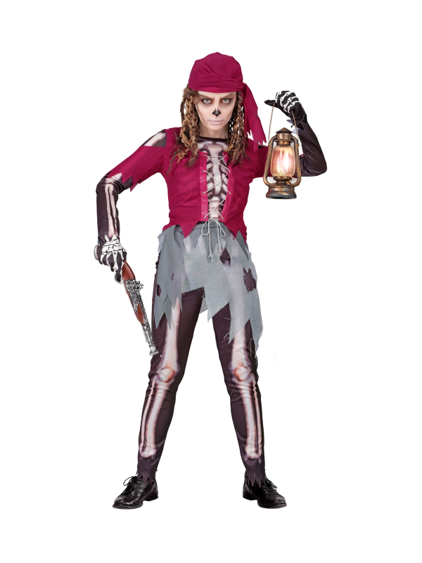 Déguisement Pirate Squelette Enfant pour Fille - Original et Effrayant