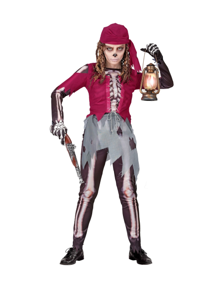 Déguisement Pirate Squelette Enfant pour Fille - Original et Effrayant