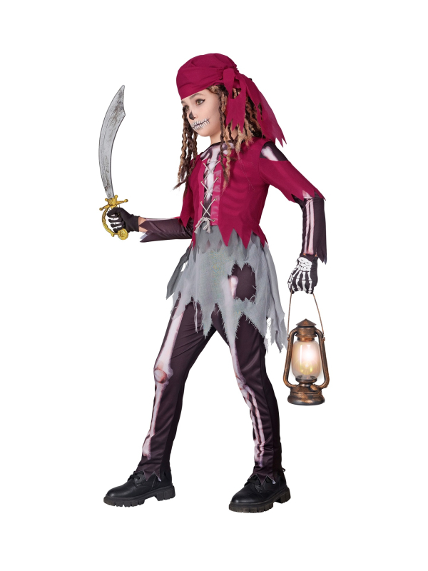 Déguisement Pirate Squelette Enfant pour Fille - Original et Effrayant
