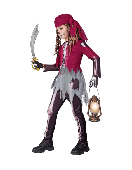 Déguisement Pirate Squelette Enfant pour Fille - Original et Effrayant