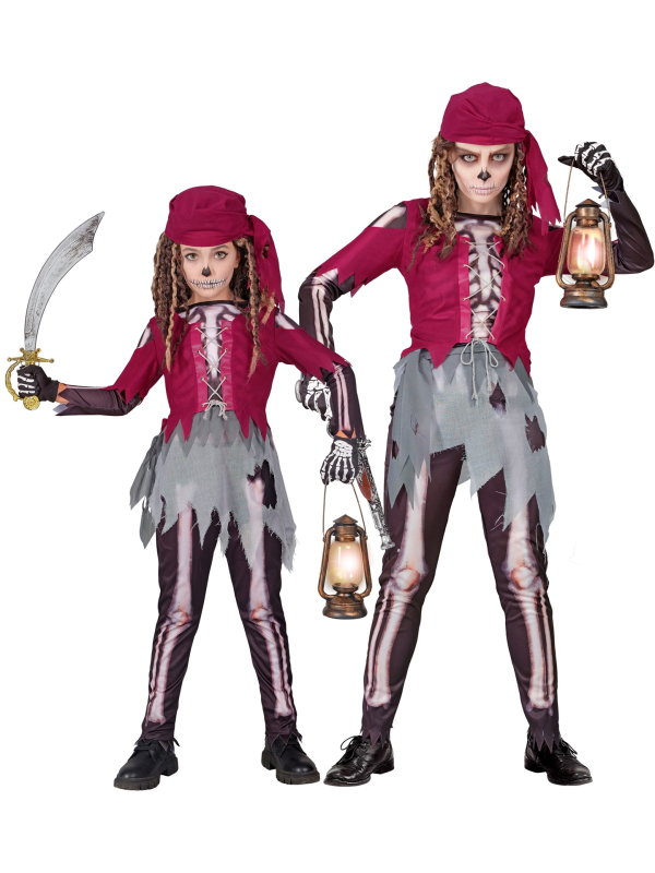 Déguisement Pirate Squelette Enfant pour Fille - Original et Effrayant