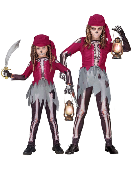 Déguisement Pirate Squelette Enfant pour Fille - Original et Effrayant