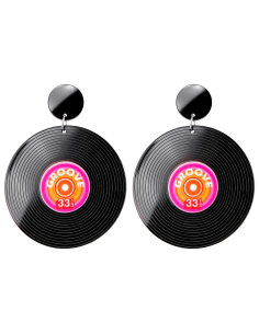 Boucles d’Oreilles Disque Vinyl Années 80 - L’Accessoire Parfait pour un Look Rétro 2