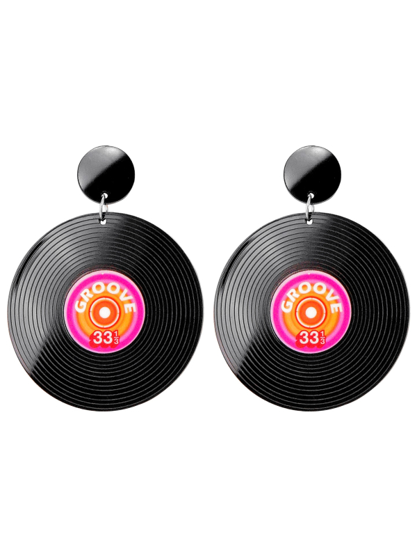 Boucles d’Oreilles Disque Vinyl Années 80 - L’Accessoire Parfait pour un Look Rétro