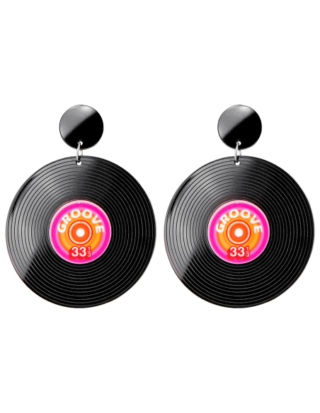 Boucles d’Oreilles Disque Vinyl Années 80 - L’Accessoire Parfait pour un Look Rétro