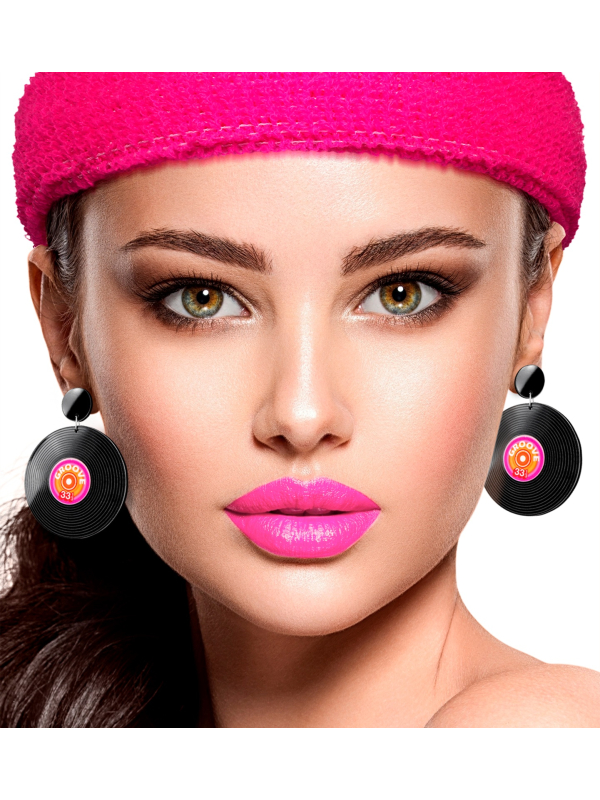 Boucles d’Oreilles Disque Vinyl Années 80 - L’Accessoire Parfait pour un Look Rétro