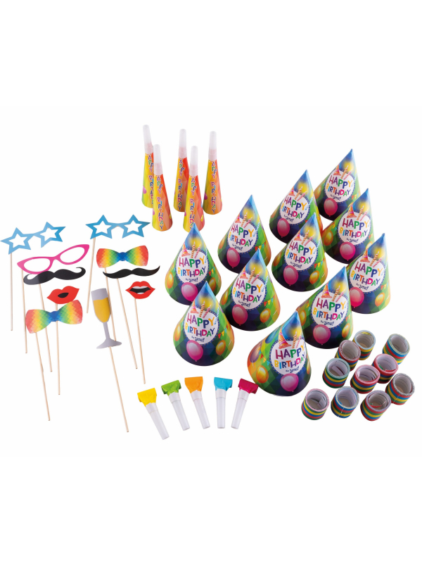 Set Cotillons Anniversaire pour 10 Personnes