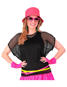 Top Filet Noir Années 80 - Look Vintage et Tendance pour Femme