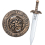 Bouclier de Gladiateur tête de lion avec Épée – 46 cm x 47 cm