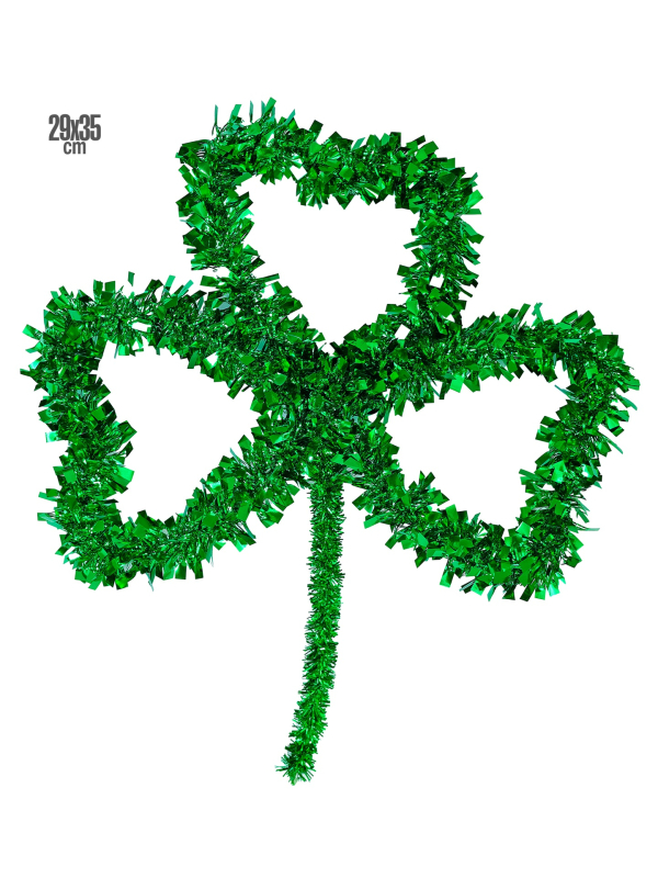 Trèfle Vert 29x35 cm en Fils Lames – Idéal pour la Décoration de la Saint-Patrick