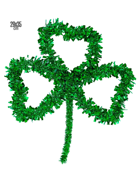 Trèfle Vert 29x35 cm en Fils Lames – Idéal pour la Décoration de la Saint-Patrick