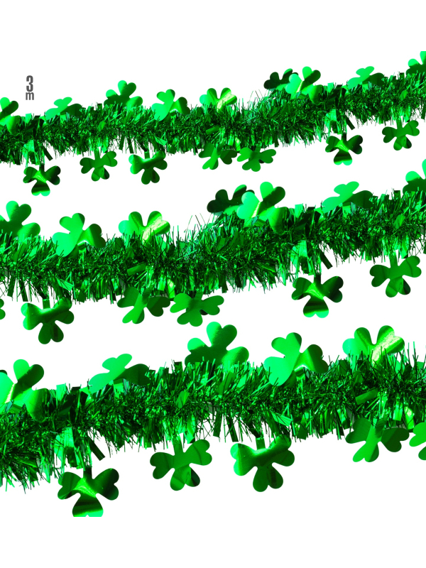 Guirlande de Trèfles Verts – 3m, Idéale pour la Décoration de la Saint-Patrick