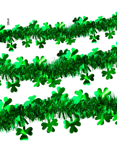 Guirlande de Trèfles Verts – 3m, Idéale pour la Décoration de la Saint-Patrick
