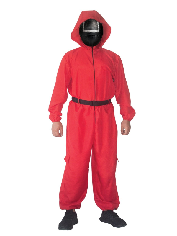 Déguisement de gardien rouge – Tenue de jeu de survie avec capuche