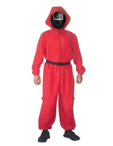 Déguisement de gardien rouge – Tenue de jeu de survie avec capuche