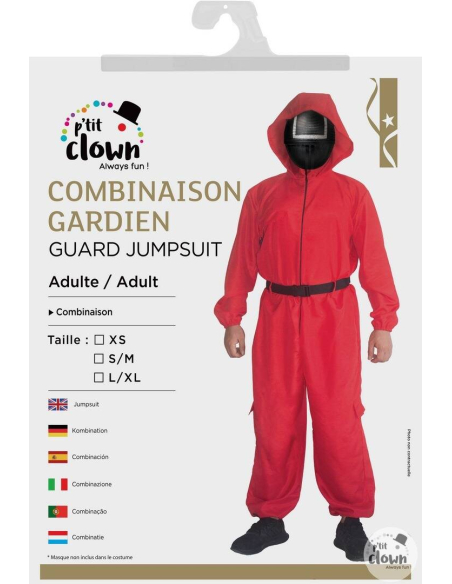 Déguisement de gardien rouge – Tenue de jeu de survie avec capuche