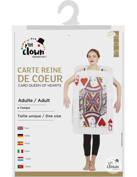 Déguisement carte reine de cœur – Tabard en mousse imprimé