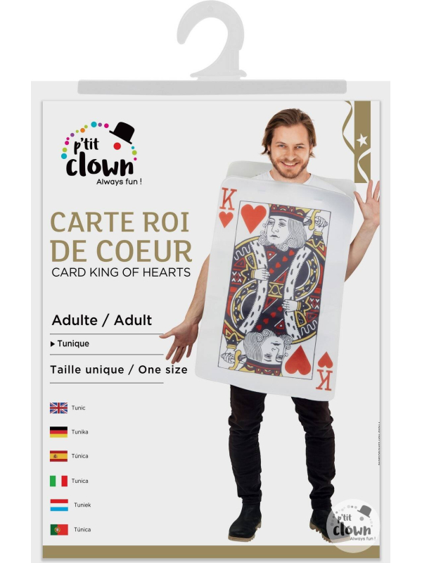 Déguisement Carte à jour de Roi de Coeur