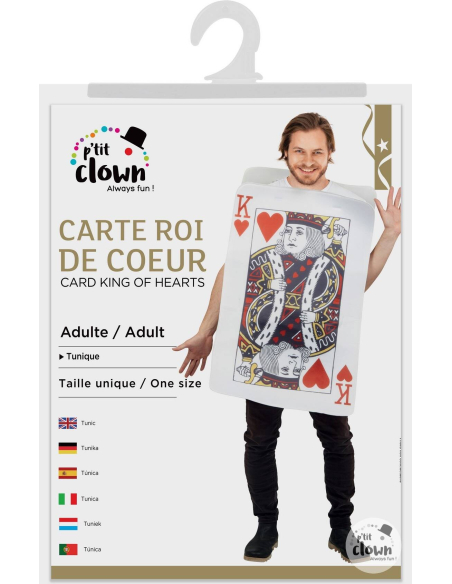 Déguisement Carte à jour de Roi de Coeur