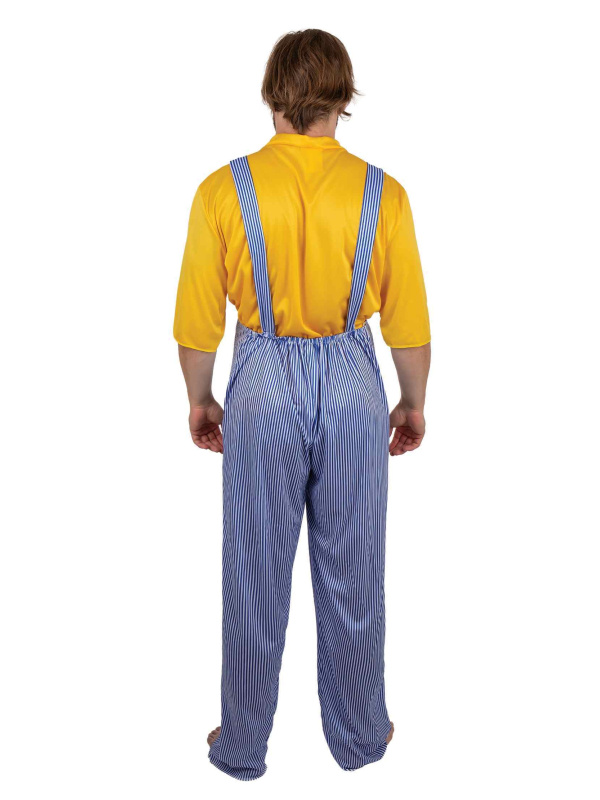 Déguisement de Coluche pour adulte - Salopette bleue et T-Shirt Jaune