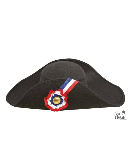 Chapeau Napoléon - Bicorne Noir avec Cocarde Tricolore