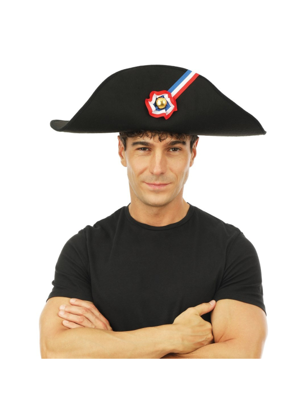 Chapeau Napoléon - Bicorne Noir avec Cocarde Tricolore