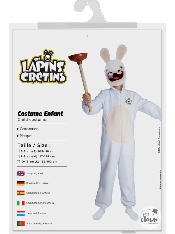 Déguisement de Lapins Crétins™ pour enfant avec masque