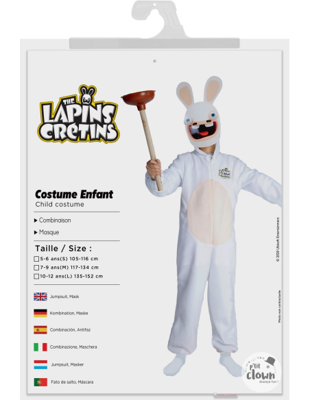 Déguisement de Lapins Crétins™ pour enfant avec masque