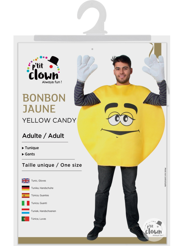 Déguisement de bonbons M&m's pour adulte jaune