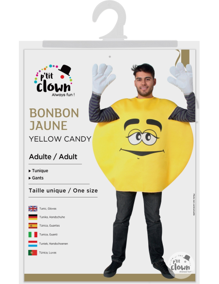 Déguisement de bonbons M&m's pour adulte jaune