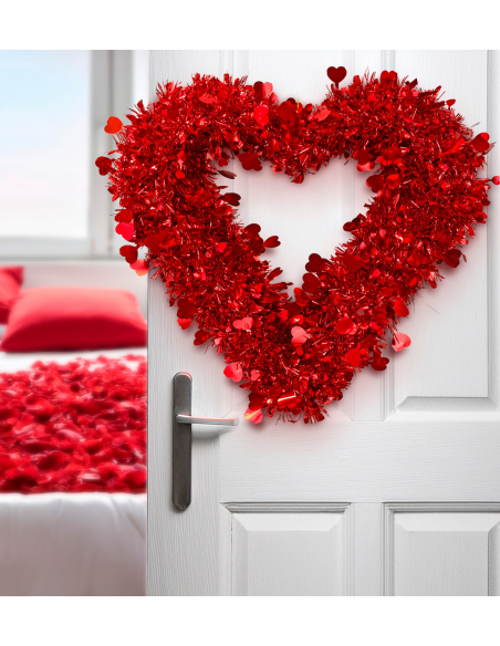 Décoration Saint-Valentin - Coeur rouge 40 cm