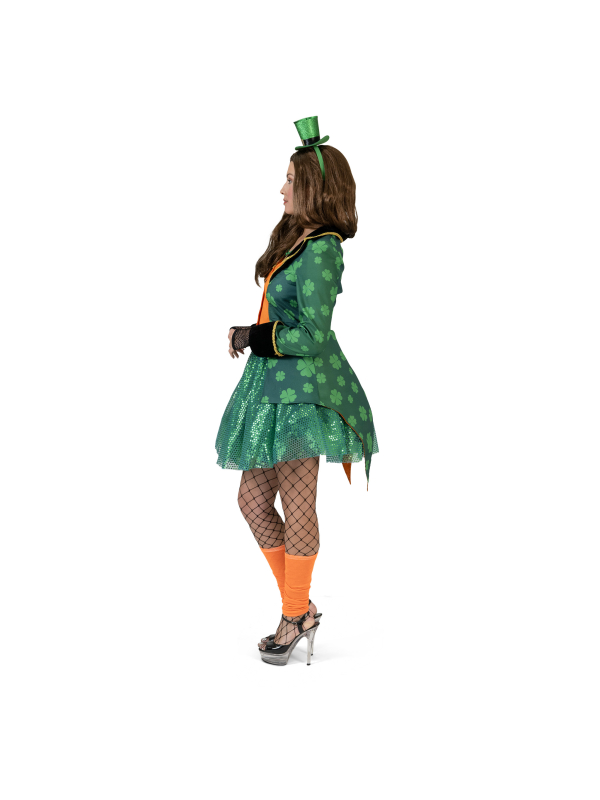 Veste queue de pie femme avec trèfles pour la Saint-Patrick