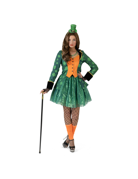 Veste queue de pie femme avec trèfles pour la Saint-Patrick