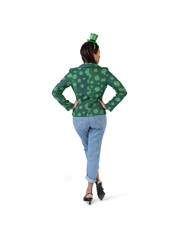 Veste verte Saint-Patrick femme avec trèfles